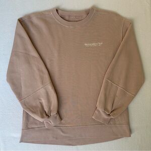 Abercrombie & Fitch Crewneck S | Soft Tan Pink Logo Sweatshirt Preloved